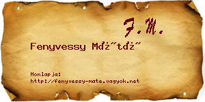 Fenyvessy Máté névjegykártya