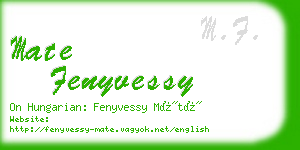 mate fenyvessy business card
